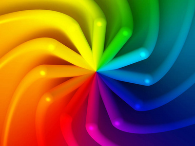 彩虹背景。三维渲染，三维插图。