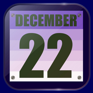 12月22日图标.计划重要的一天.十二月二十二日图标.插图.照片