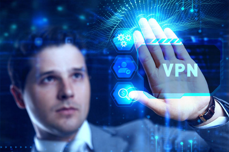 商业技术互联网和网络概念。VPN网络安全互联网隐私加密概念。