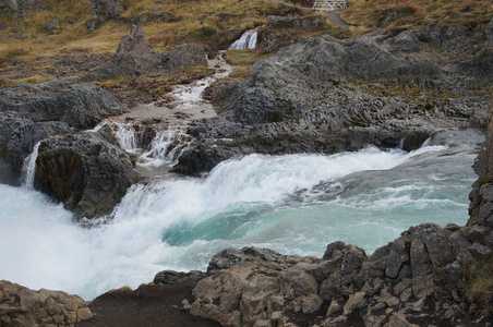 冰岛流冰岛湍急有力的河流照片