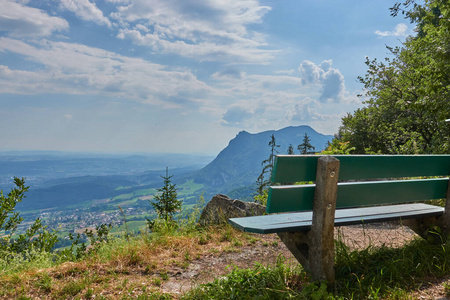 森林 旅游业 长凳 山谷 欧洲 夏天 丘陵 美丽的 全景图