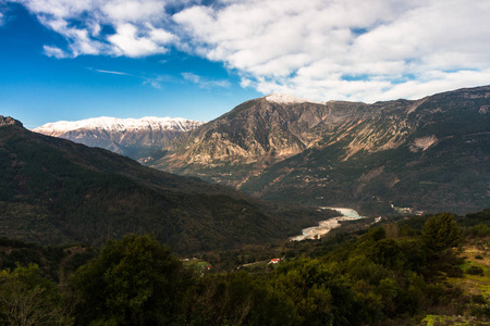 小山 天空 森林 山谷 全景图 地标 美丽的 欧洲 旅行