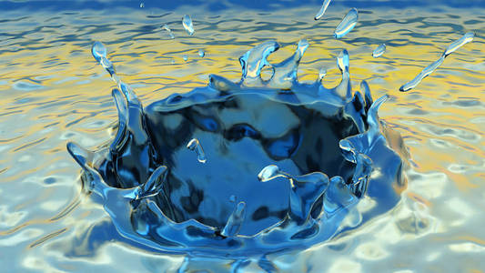 water in motion 3D illustration pure liquid splashing drink spla