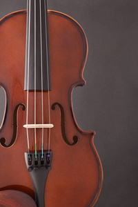 Violin detail with black background vertical 