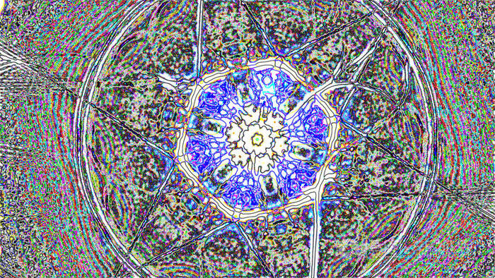 梦幻混沌的彩色分形图案抽象分形形状3d渲染插图背景或墙纸