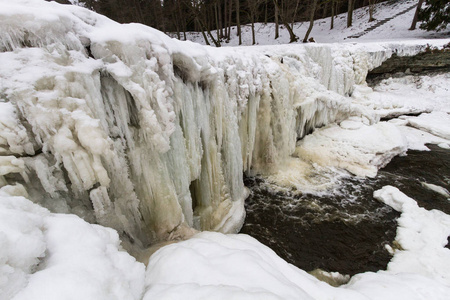 场景 风景 寒冷的 美女 瀑布 岩石 天气 公园 季节 流动