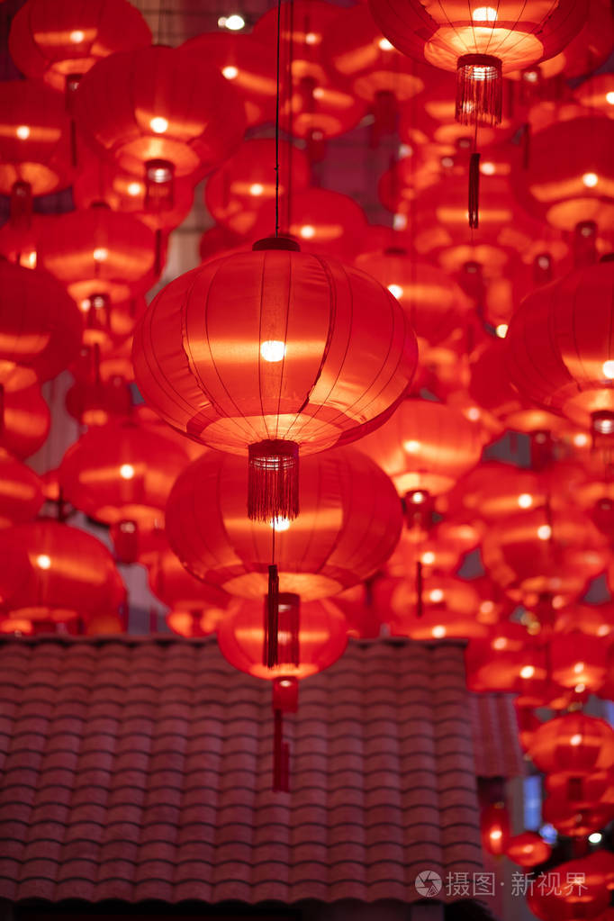 传统的红灯笼装饰春节春节