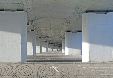 Empty car parking garage interior inside in apartment building