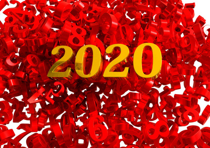 2020新年金金属背景数字