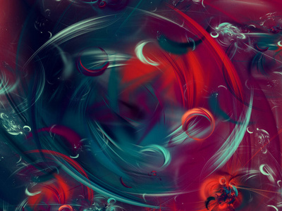 红色抽象分形背景三维渲染插图