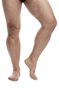 Mens legs. Isolated over white background. 