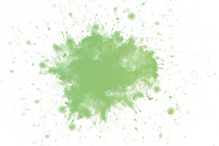 白色背景下的抽象绿色水彩