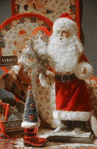 新的 十二月 圣诞老人 传统 礼物 庆祝 魔术 季节 松木