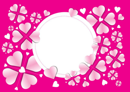 paper hearts flowers on pink background for valentines day card 