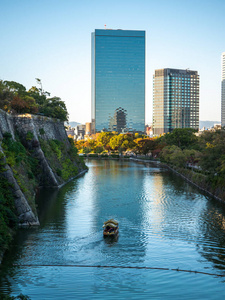 高层城市景观拥挤的摩天大楼写字楼公寓日本大阪