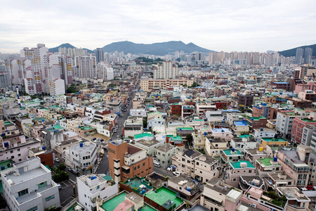 建筑学 风景 韩国 釜山 村庄 房子 全景图