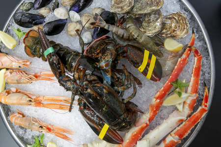 大浅盘 牡蛎 海洋 烹饪 小龙虾 营养 贻贝 美食家 龙虾