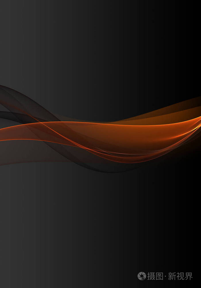 抽象背景波黑色橙色和灰色抽象背景墙纸或名片