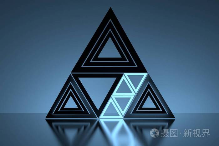 由许多小三角形组成的大三角形