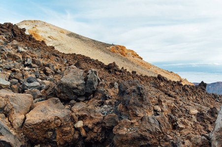 西班牙泰德火山奇观。岩石火山景观类似于另一个行星火星的景观