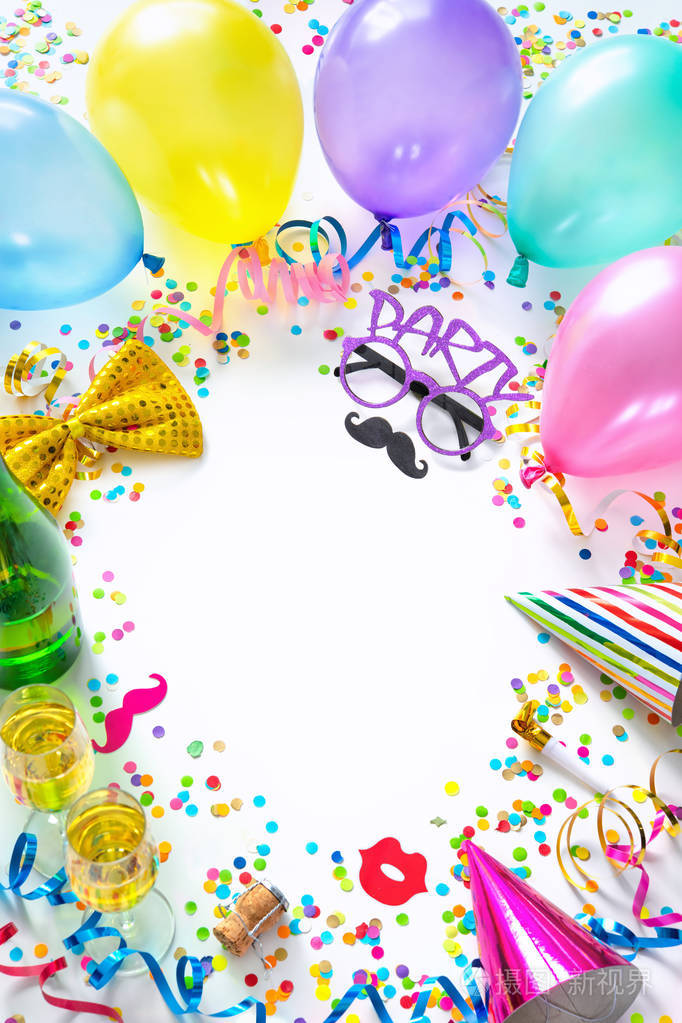 狂欢节生日新年或其他庆祝活动的背景