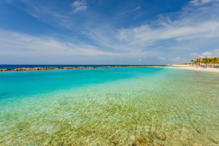 海滩 太阳 绿松石 加勒比 海景 美丽的 亚特兰大 天空