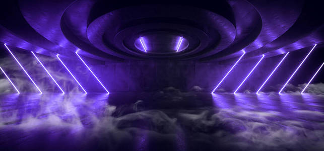 烟雾蒸汽雾外星人之夜黑暗霓虹发光激光束科幻照片