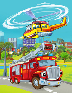 消防队员 娱乐 飞机 紧急情况 厢式货车 漫画 梯子 英雄