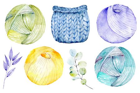 卡通骷髅花手绘复古插图-针织套装.木筐纱针照片