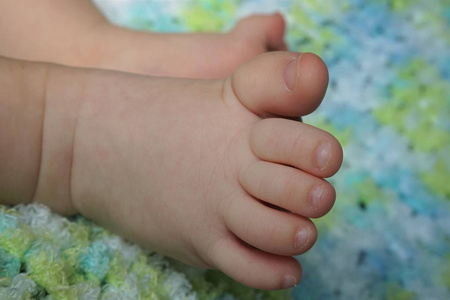 男孩 出生 脚趾 特写镜头 皮肤 可爱极了 新的 健康 毯子