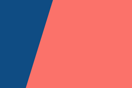 双色几何双色背景经典蓝色和珊瑚色.照片