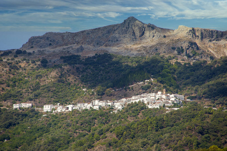 西班牙 美丽的 全景 省份 旅行 欧洲 城镇 山谷 地中海