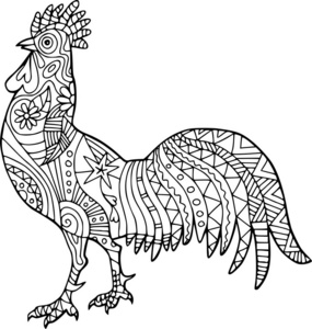 给我涂上民间艺术小公鸡涂鸦照片