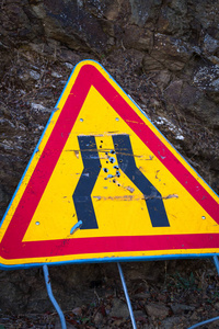 行人 危险 警告 路标 信号 沥青 地中海 油漆 轨道 自行车