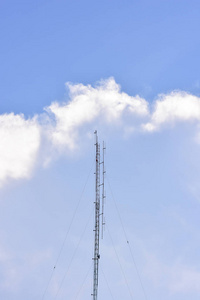 Communication station or antennas wireless technology with blue 