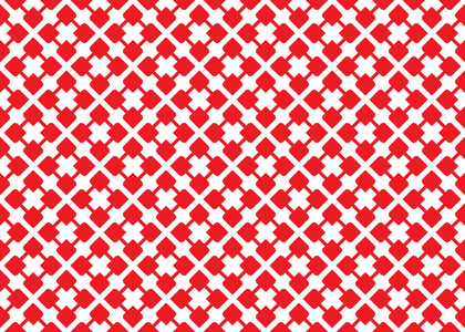 无缝几何图案设计插图。红色，白色