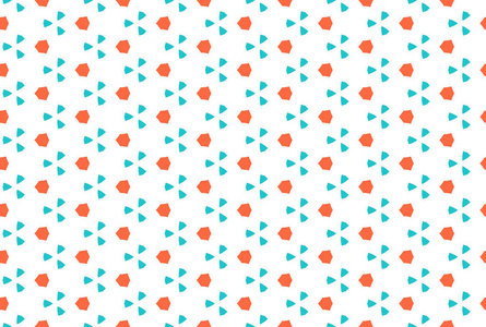 Seamless geometric pattern design illustration. In blue, orange 