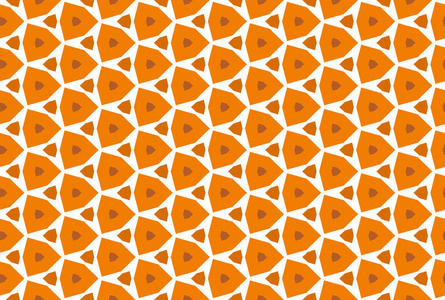 无缝几何图案设计插图。橙色，棕色
