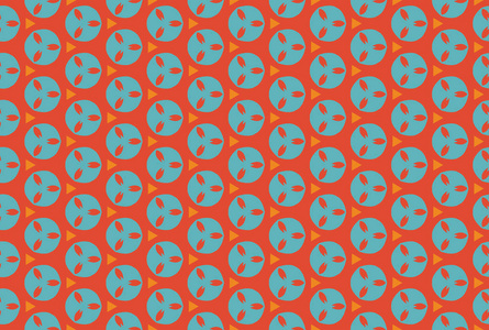 Seamless geometric pattern design illustration. In red, orange, 