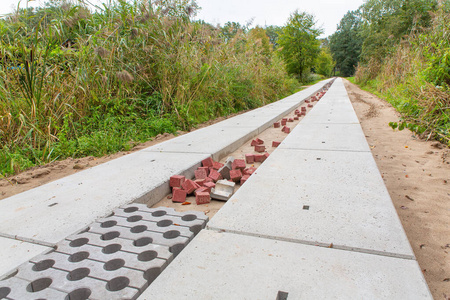 欧洲新混凝土道路的建设图片