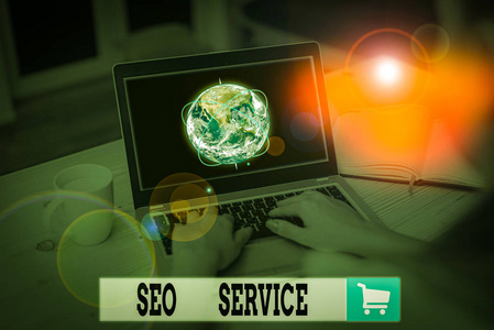 Text sign showing Seo Service. Conceptual photo techniques and p
