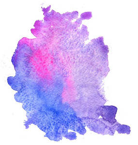紫罗兰色水彩画背景，颜料污渍