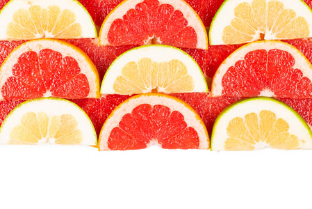 Pomelo and grapefruit slices background. 