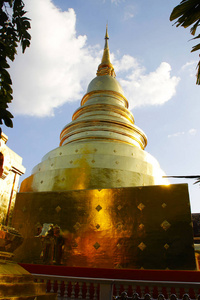 古老的 佛教徒 泰国 艺术 泰语 亚洲 瓦特 天空 宝塔