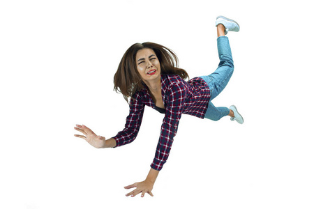 摔倒的女孩图片