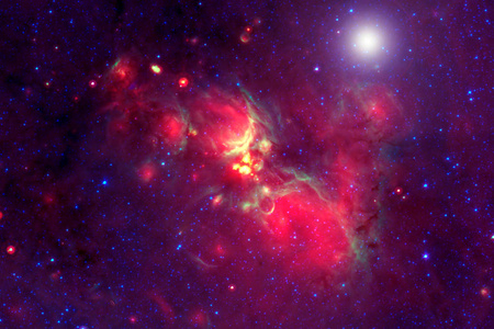 美丽的宇宙星云。星群。这张图片的元素是由美国宇航局提供的。