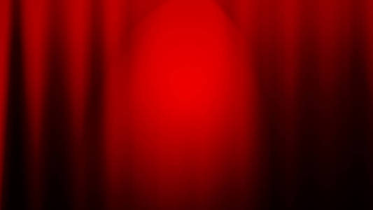 Empty scene with a red curtain and spotlights. Show, performance