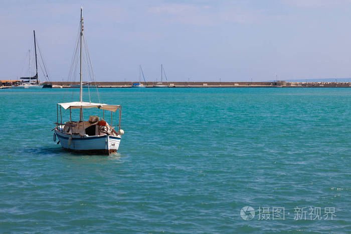 海洋 划艇 划船 旅行 海滩 海湾 风景 希腊 美丽的 旅游业