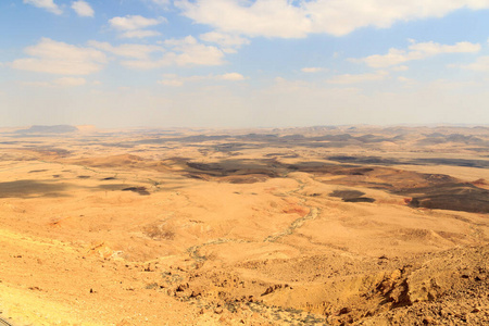 以色列内盖夫沙漠马克泰什拉蒙火山口全景图
