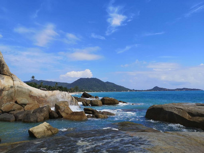 自然 岩石 假期 旅游业 天空 海岸 夏天 泰国 海景 海洋